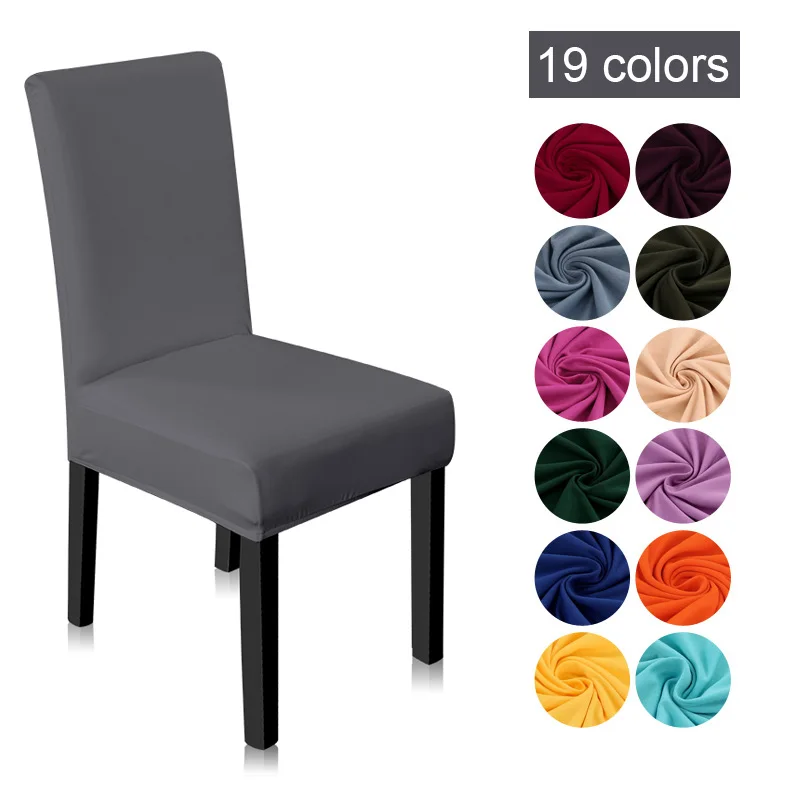 

Chair Cover Solid Colors Elastic Spandex Chair Cover For Restaurant Weddings Banquet Hotel Removable Anti-dirty Seat Chair Cover
