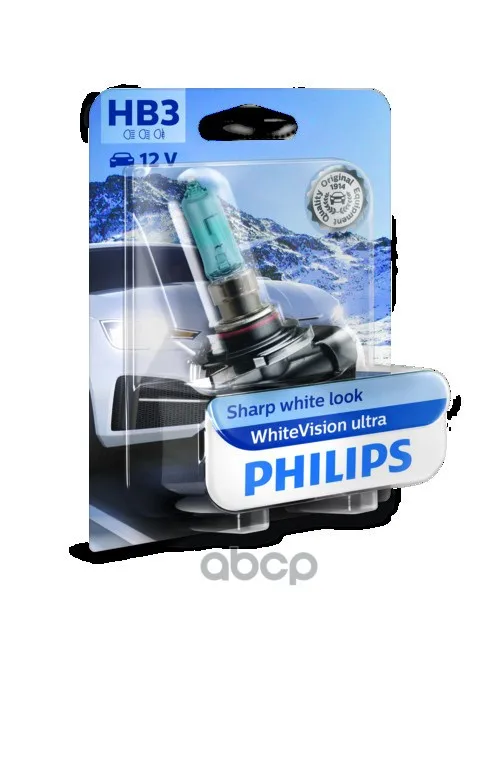 Лампа Hb3 Whitevision Ultra Philips арт. 9005WVUB1 (art.: 3920b892ef66e) - 3920b892ef66e