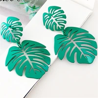 exaggerated leaves earring for women big hollow leaf drop earrings bohemia beach wedding jewelry fashion female accessories