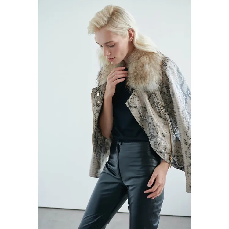 Noella Кожаное пальто Ивана бежевого