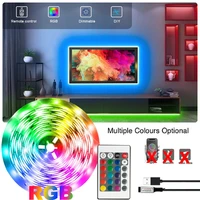 dc5v led strips room decor neon ice lights smd5050 tape for screen tv background usb led lights with 24 keys infrared control