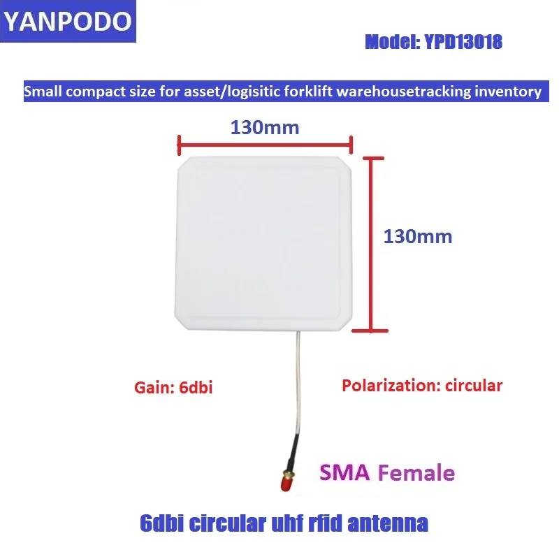 

Yanpodo 6dbi Водонепроницаемая наружная UHF RFID антенна дальнего радиуса действия IP67 Пассивный круговой для вилочного погрузчика управления запасами