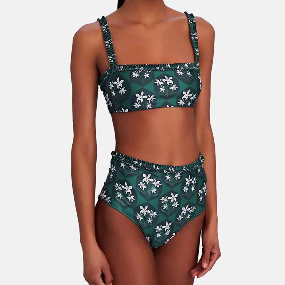 

Printed Fashion Bikini Swimsuit Set Two Piece Set Women Sexy Printed Swimming Biquini High Waist Swimwear Push Up Beach Wear