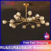 american copper led ceiling chandelier lamp crystal pendant lights fixture for bedroom dining room indoor decor lustre luminaire