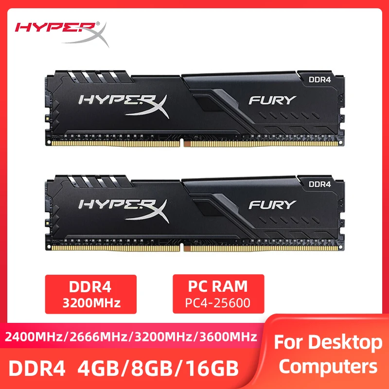 Память 8 Гб 16 Гб 3600 МГц 3200 МГц 2666 МГц 2400 МГц Память DIMM 288Pin 1,2 в DDR4 ОЗУ HyperX FURY PC4-25600 21300 19200 память