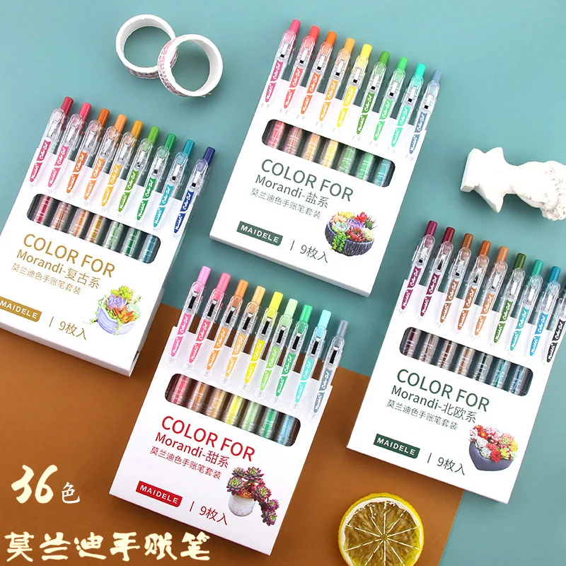 Моренди НейтральНая Движущаяся Студентка Делающая Заметки Цветная Ручка Сок