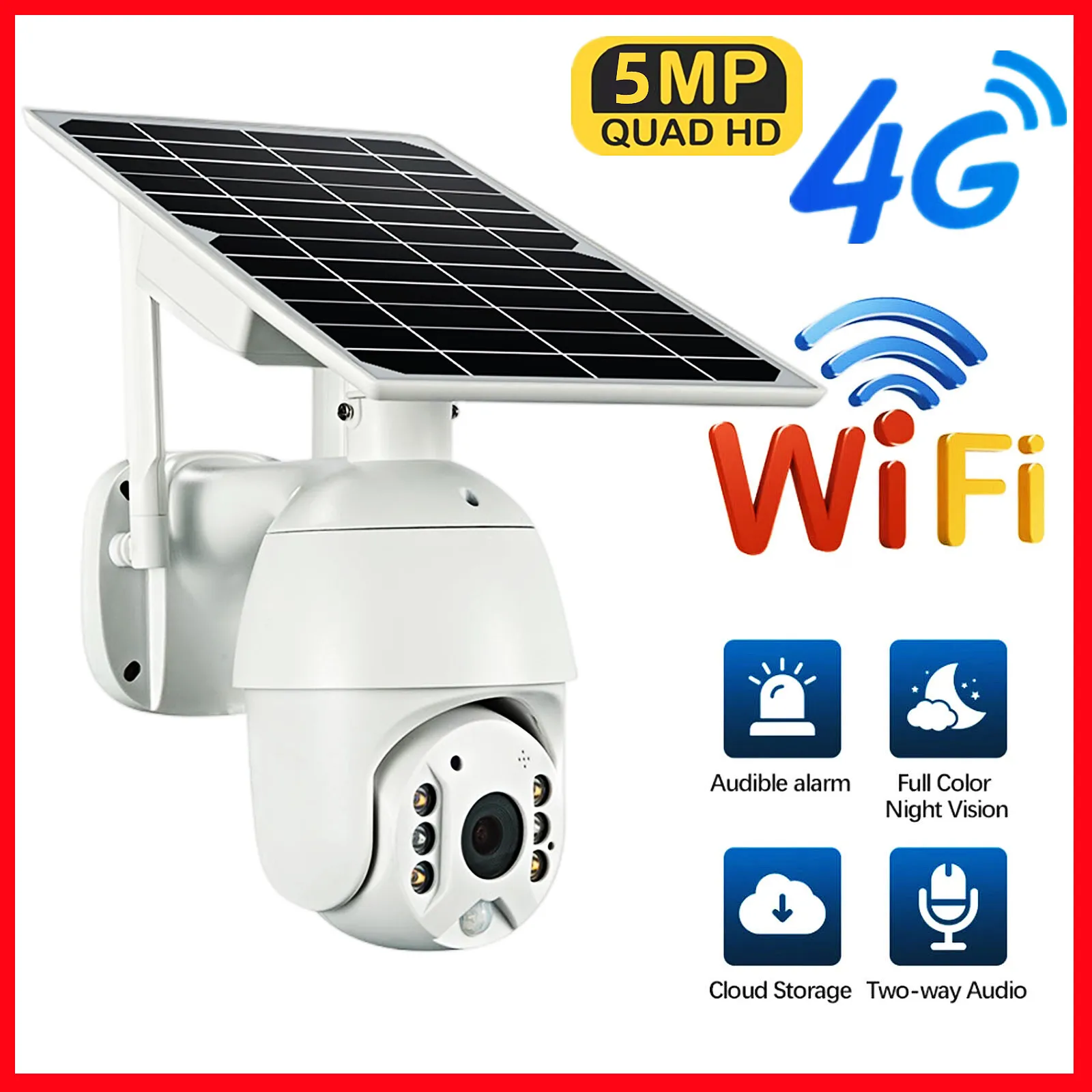

Камера видеонаблюдения VESAFE Q3, 5 МП, 4G, Wi-Fi, 360 дюйма