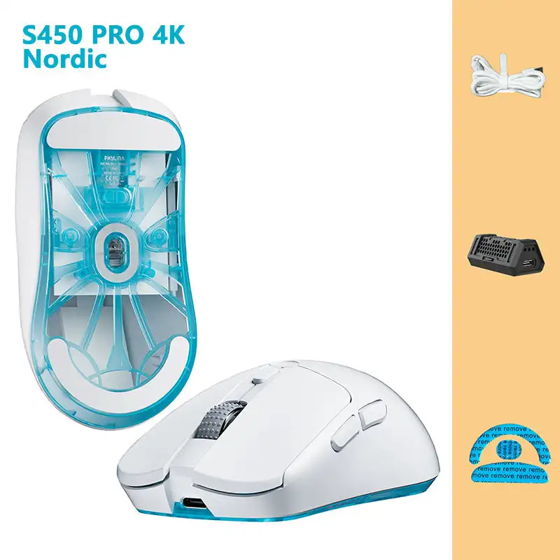 PHYLINA S450 двухрежимная полая мышь 26000 точек на дюйм PAW3395 650IPS синие беспроводные мыши