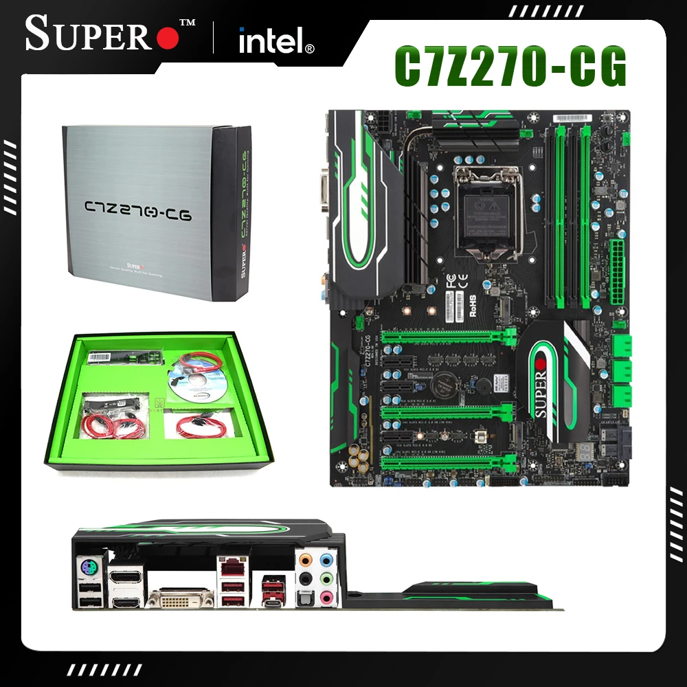 

NEW SuperMicro C7Z270-CG LGA 1151 Motherboard DDR4 64GB PCI-E 3.0 USB 3.0 microATX Intel Z270 Motherboard For 6th Gen Core i7i5