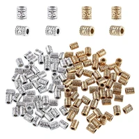 120pcs retro tibetan column beads large hole jewelry metal spacer beads connector charm for diy bracelet necklace making 2colors