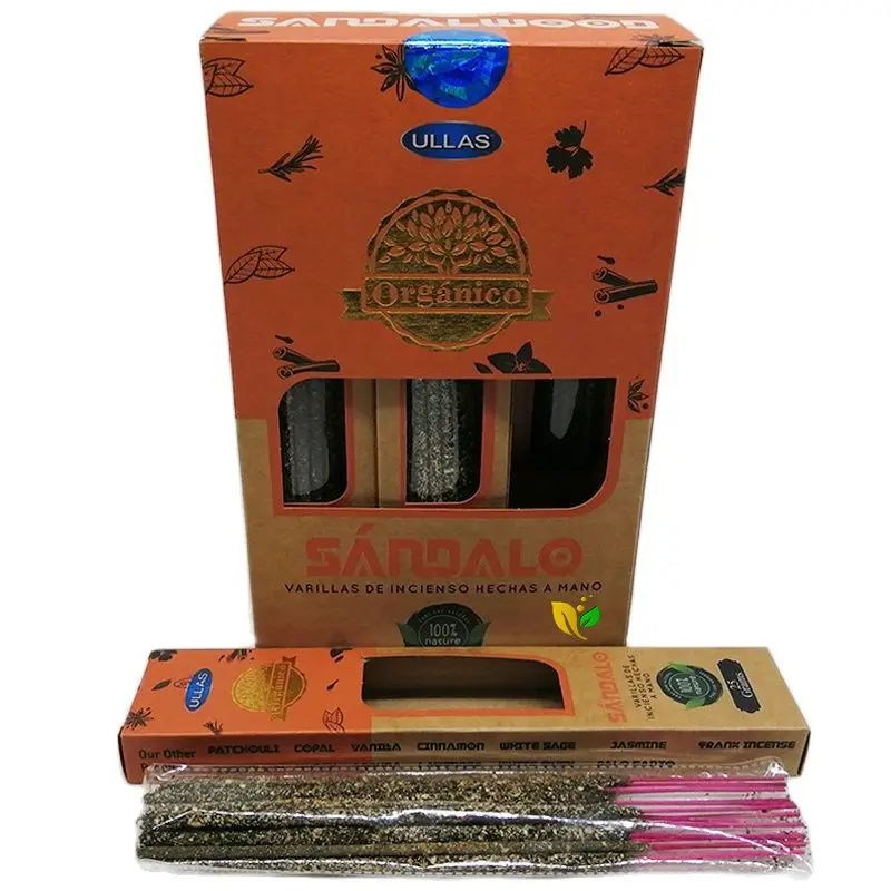 Органические благовония ULLAS, различные ароматы: корица, сандаловое дерево, лаванда, копал, Пало-Санто, розмарин, белый альмил, дракон-кровь, Jazmin, ручная работа с естественными предметами первой необходимости, удовольствие от запаха