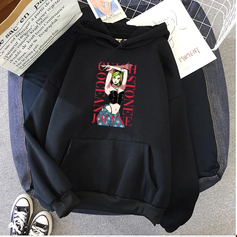 

JoJo's Bizarre Adventure Hoodie Jolyne Creative Design Graphic Unisex Hoody Kujo Jotaro Print Autumn Streetwear Woman's Pullover