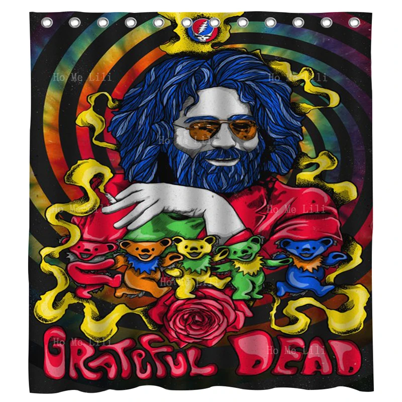 

Забавные, благодарные, мертвецы, украсть ваше лицо, Череп, танцующие медведи, уникальный дизайн хиппи, альбомные Чехлы, занавески для душа от Ho Me Lili