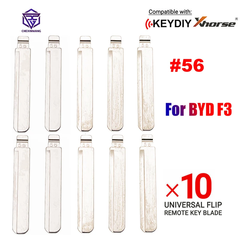 

10Pcs/Lot NO.56 HU57 Metal Uncut Blank Flip Remote Car Key Blade For Volvo For BYD F3 for Keydiy KD Xhorse VVDI JMD #56