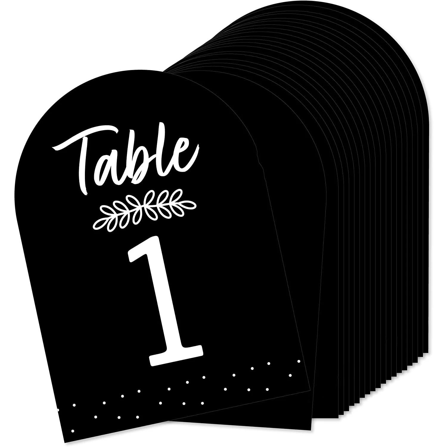 

Acrylic Table Number Sign, Blank Black Arched Wedding Sign DIY Place Card Plate for Reception, Decor, Party, Anniversary, Event