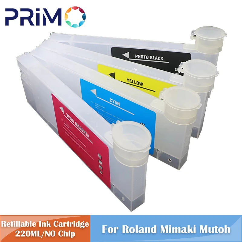 Пустой многоразовый картридж емкостью 220 мл с воронкой без чипа для