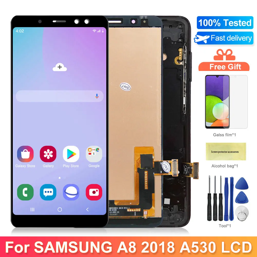 

A530 A530F A530F/DS Display Screen With Frame For Samsung Galaxy A8 2018 Lcd Display Touch Screen Digitizer Assembly Replacement
