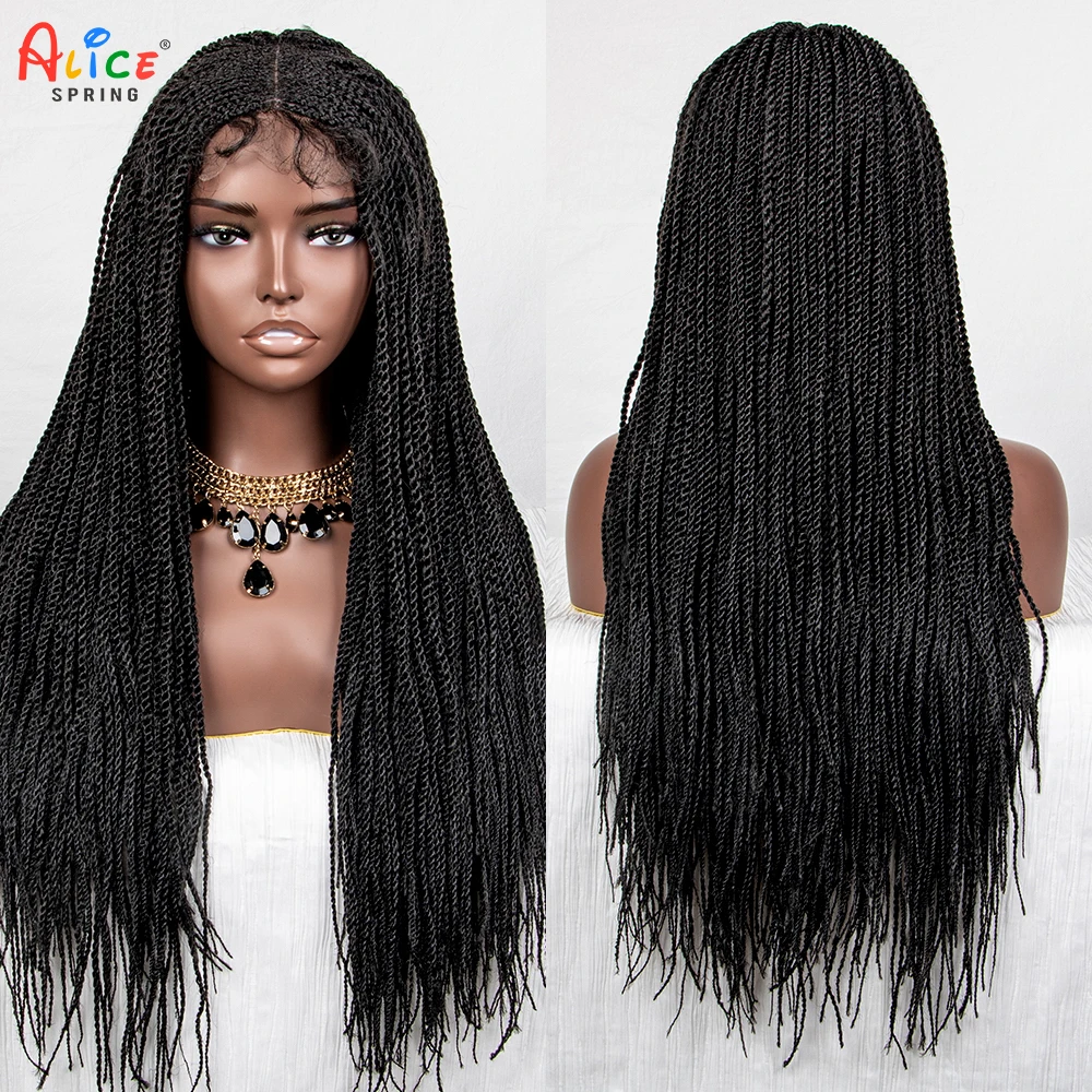 26 Inches Braided Wigs Synthetic Lace Front Wigs for Black Women Knotless Box Braid Braided Wigs Synthetic Lace Front Wigs