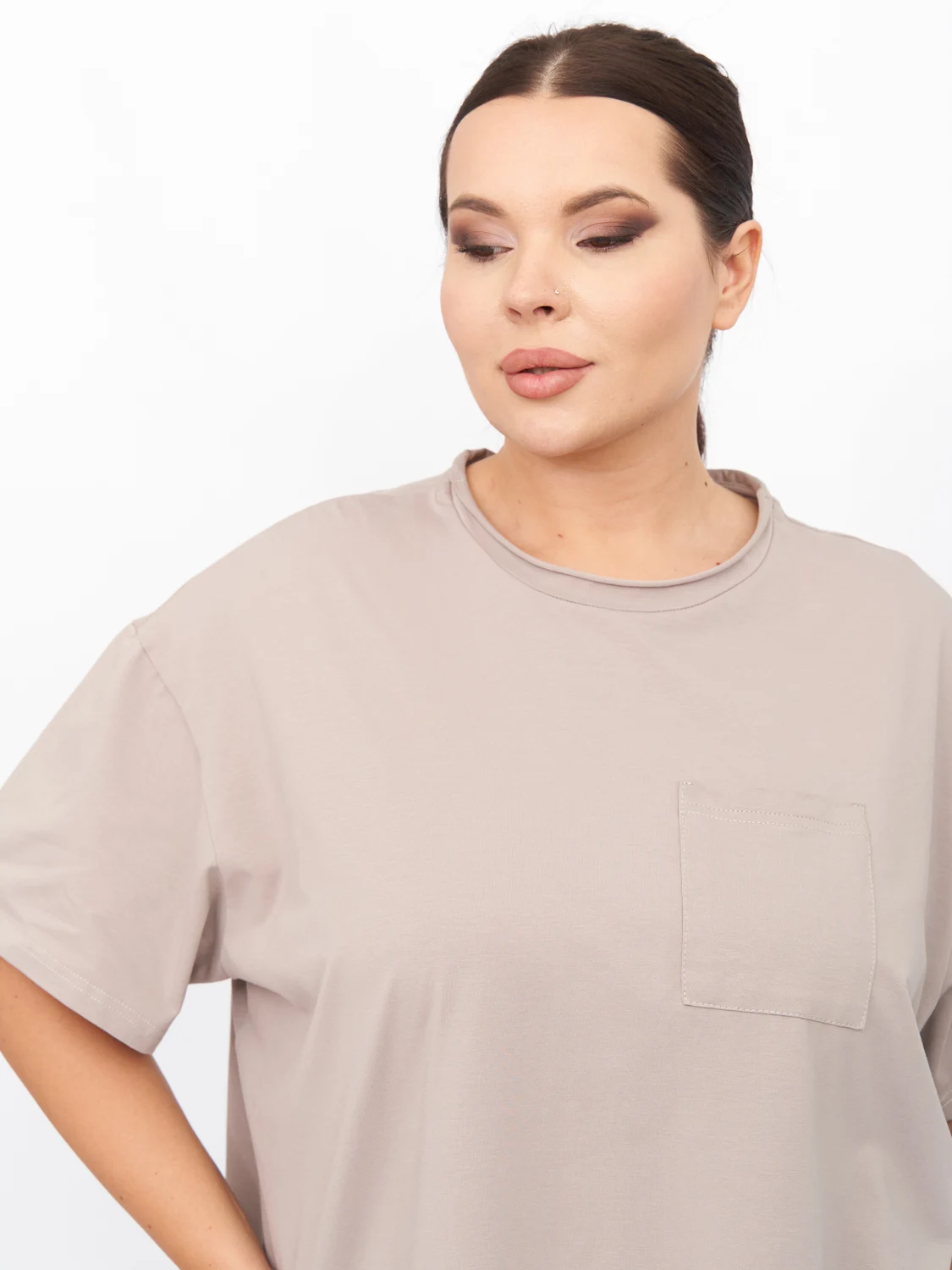 Футболка FU20502BEG18 плюс сайз