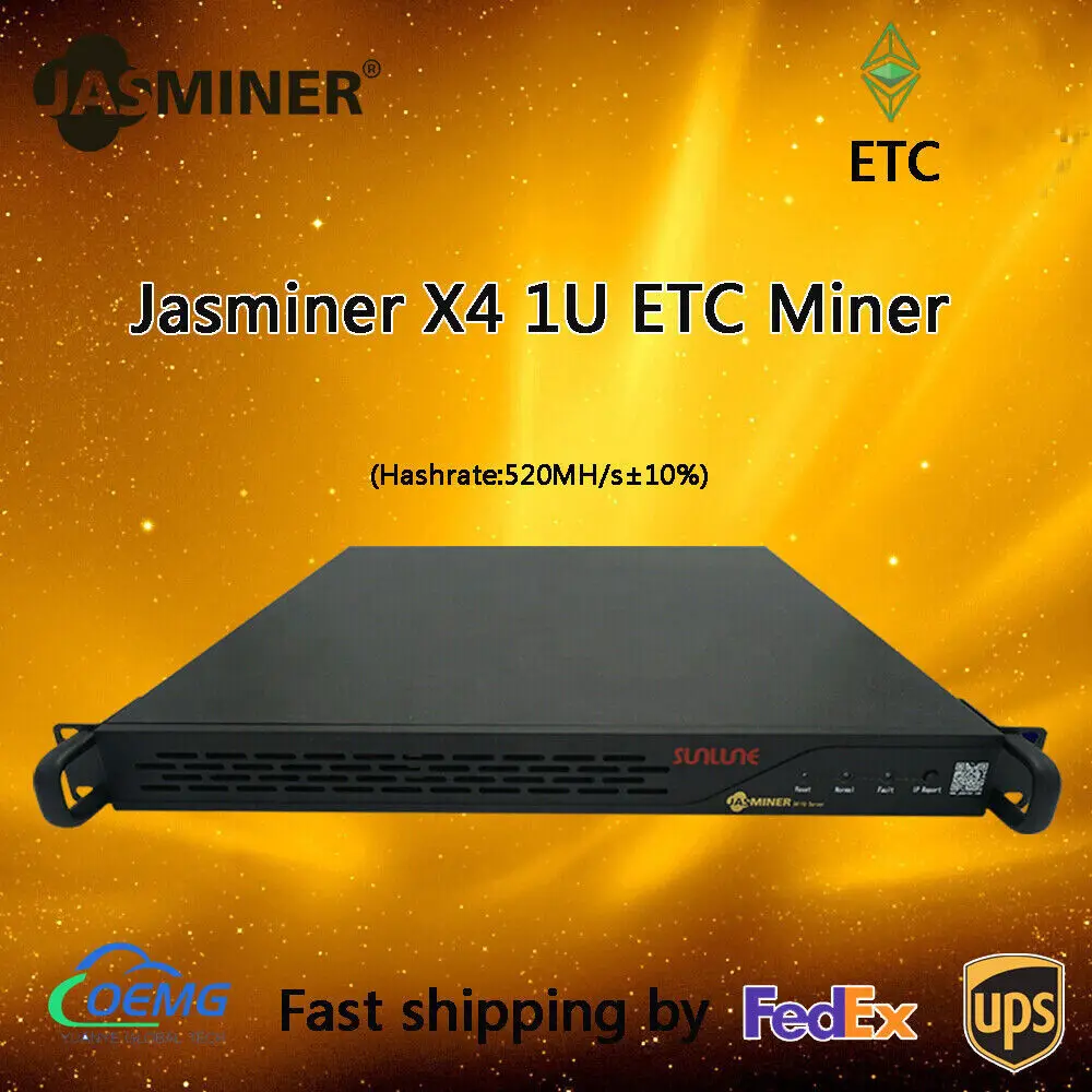 

Jasminer X4-1U 520mh/s 240w ETC miner Low Power 180 дней гарантии, в наличии