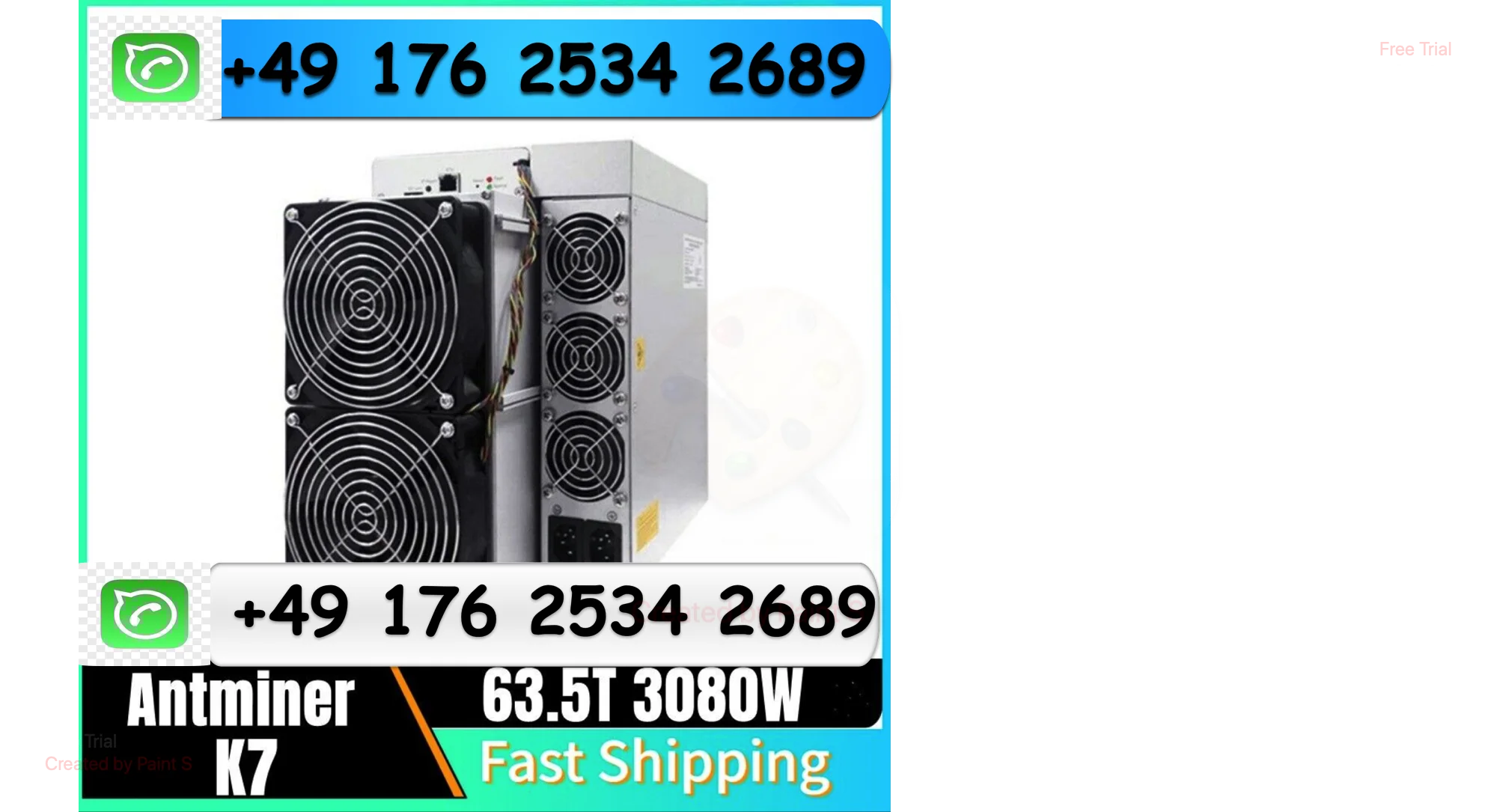 Фото H ! ГОРЯЧИЕ ПРОДАЖИ КУПИТЕ 5, ПОЛУЧИТЕ 3, бесплатный новый новый майнер Antminer K7 63,5Th 3080 Вт CKB с блоком питания и гарантией №1