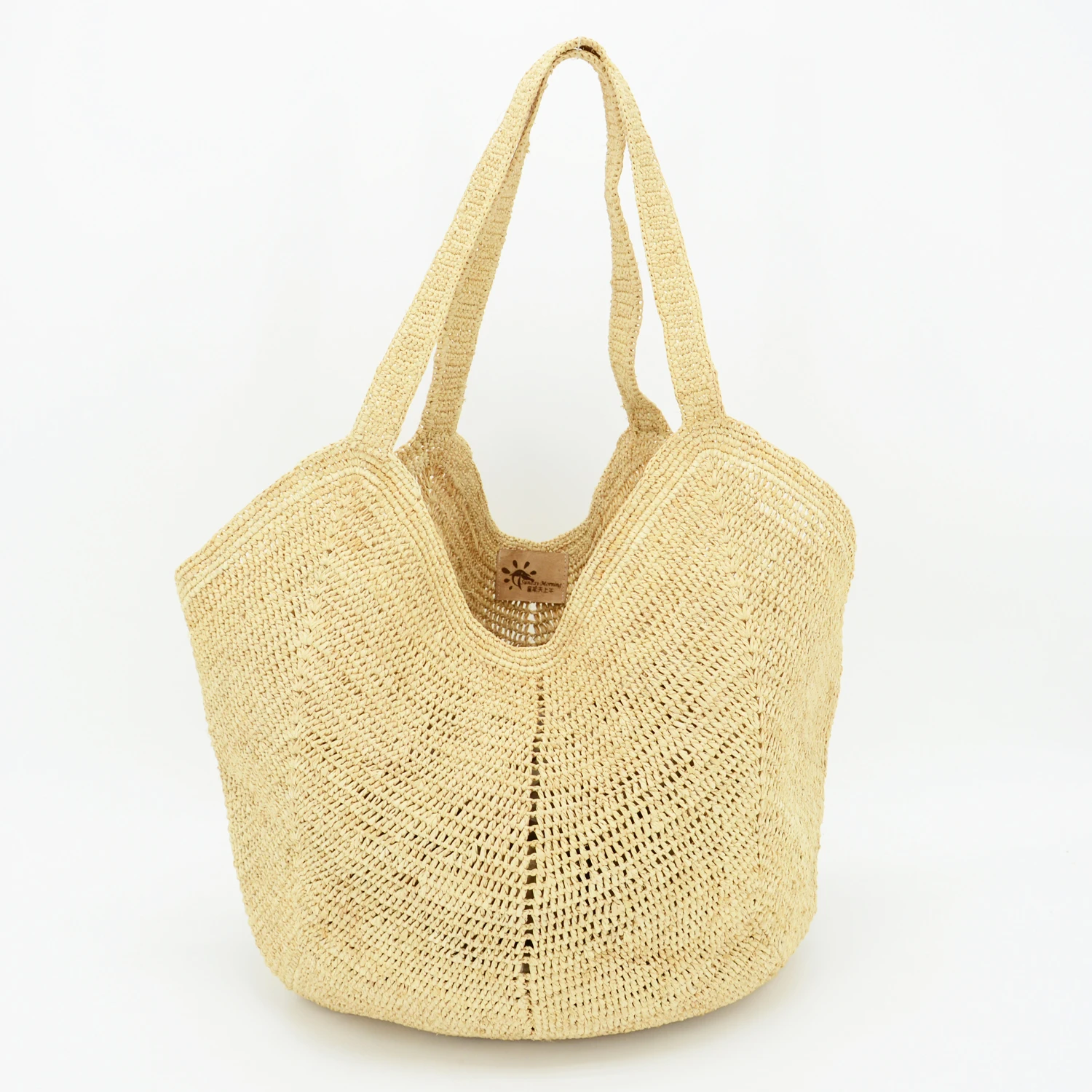 Summer Bucket Raffia Straw Bags for Women Rattan Shoulder Bag Handmade Woven Beach Handbags Female Large Capacity Totes Unlined