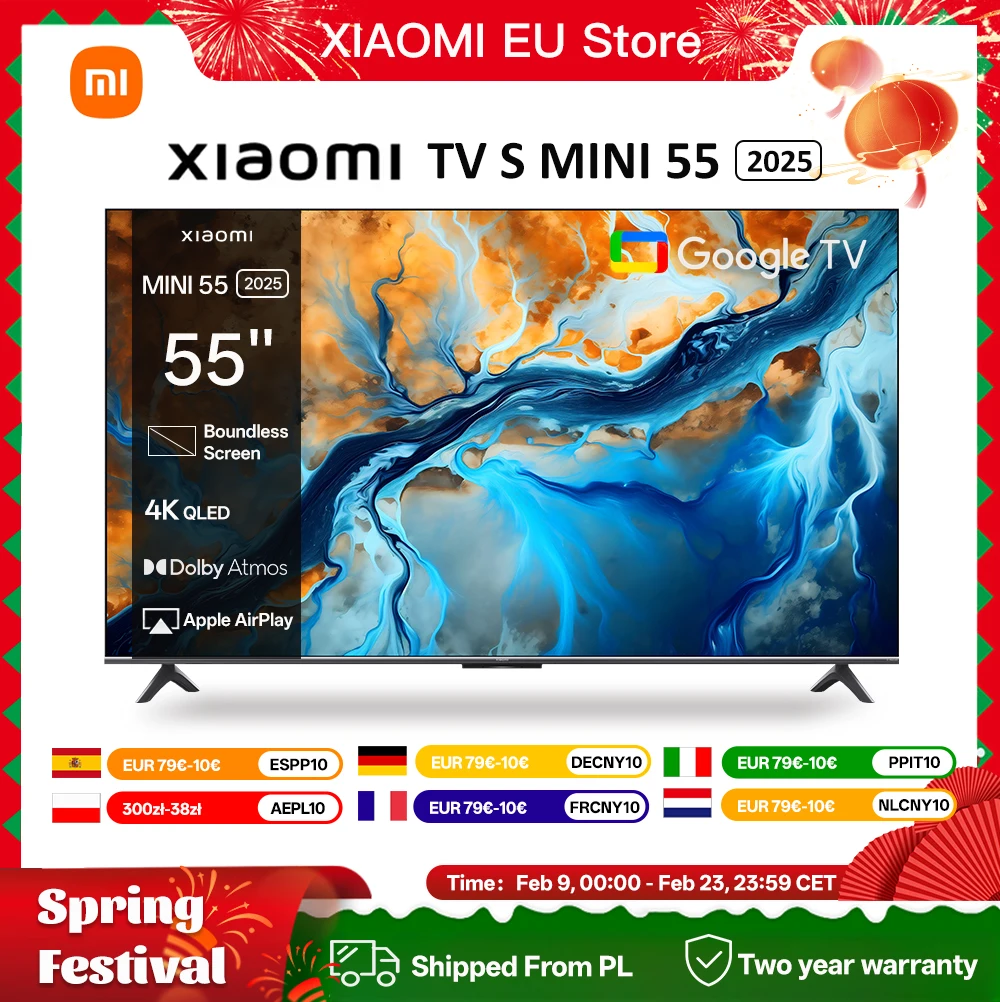 Xiaomi S Mini 55, pantalla 144Hz QD-Mini LED, Dolby Vision, Google TV