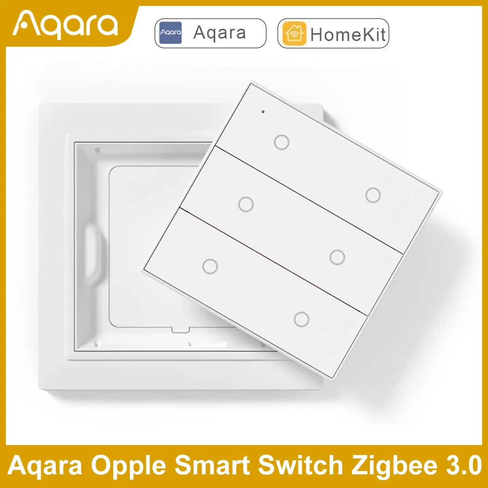 

Умный выключатель Aqara Opple Zigbee 2020, международная версия, 6 клавиш, с приложением Aqara, Apple HomeKit, не требуется проводка, 3,0