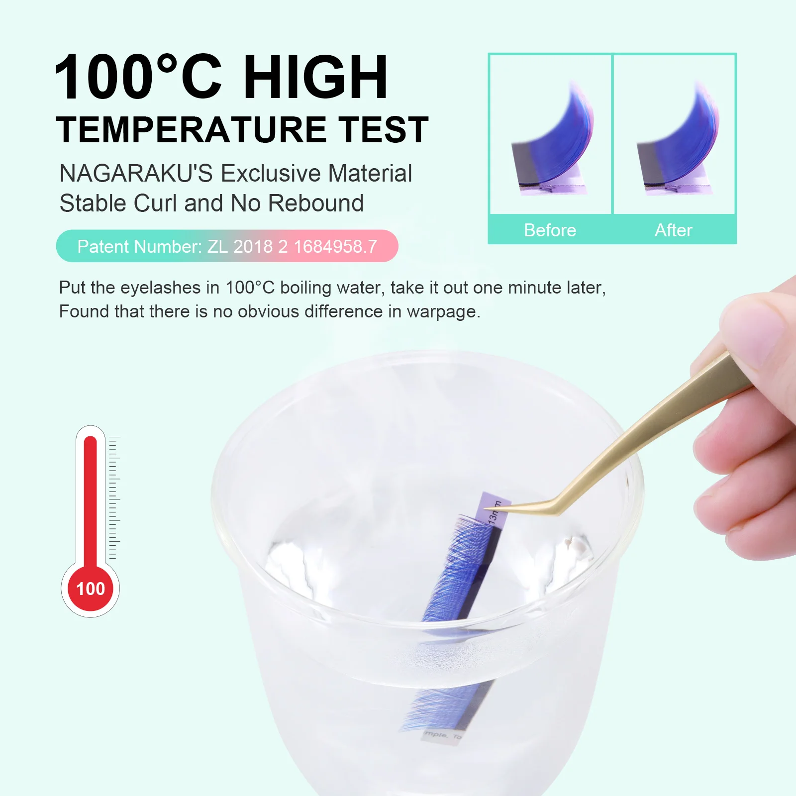 Накладные ресницы NAGARAKU YY в форме синего и фиолетового волнистых 4D