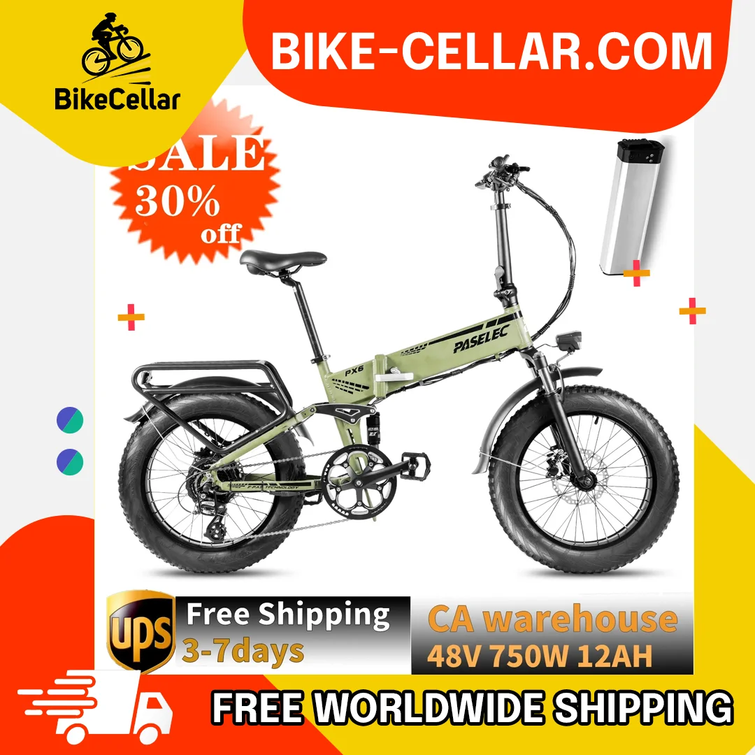 

48V17Ah1000W 20inch Fat Tire Powerful Electric Bicycle PX6 Foldable EBike 750W Brushless Motor Adult Electric Bike Snow Bicycle