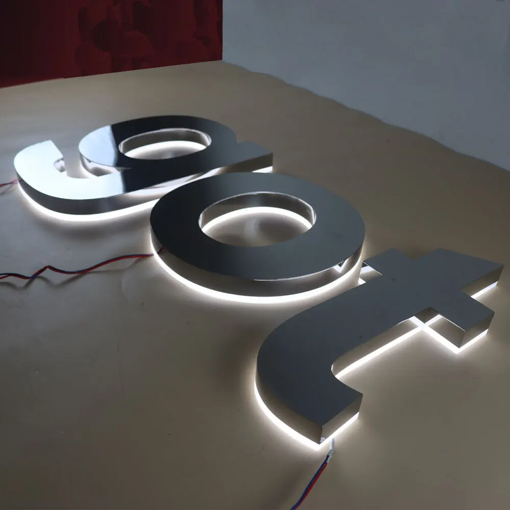 Illuminated led stainless steel letters and signs