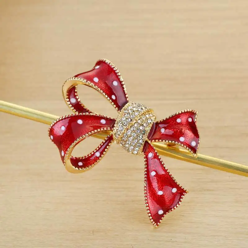 Новинка Высококачественная Милая брошь в форме банта булавки блестящие броши