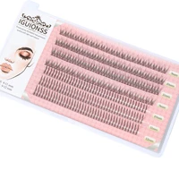 iguionss 7 rows 284 bundles eyelashes self grafting fishtail lashes type a lashes 9 12mm mixed pack c curl 0 07mm thickness