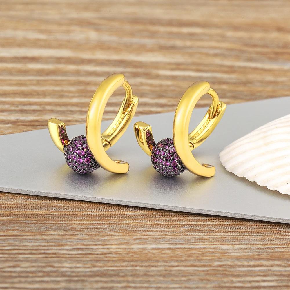 AIBEF необычные серьги-гвоздики из искусственного циркона Женская медная Сфера