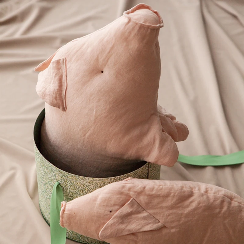 Cuddly розовые детские игрушки хлопок лен уютная мягкая ткань для поросят игрушка