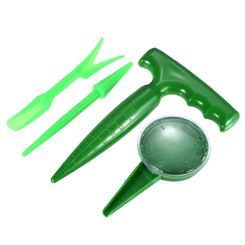 

4pcs Sowing Dispenser Set Durable Mini Transplanting Manual Dibber And Weeder Garden Tool Adjustable Traditional Punching Farm