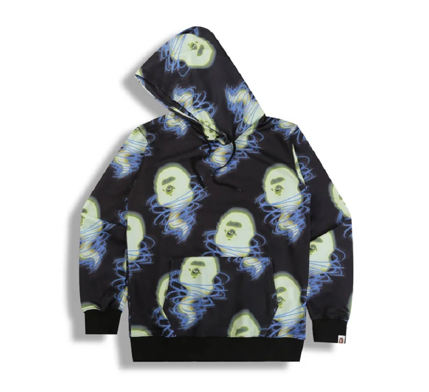 

BAPE Shark Pullover 2022 New Storm Ape Head Print Hoodie High Quality Cotton Hooded Sweatshirt Men Women Spring Autumn Clothing