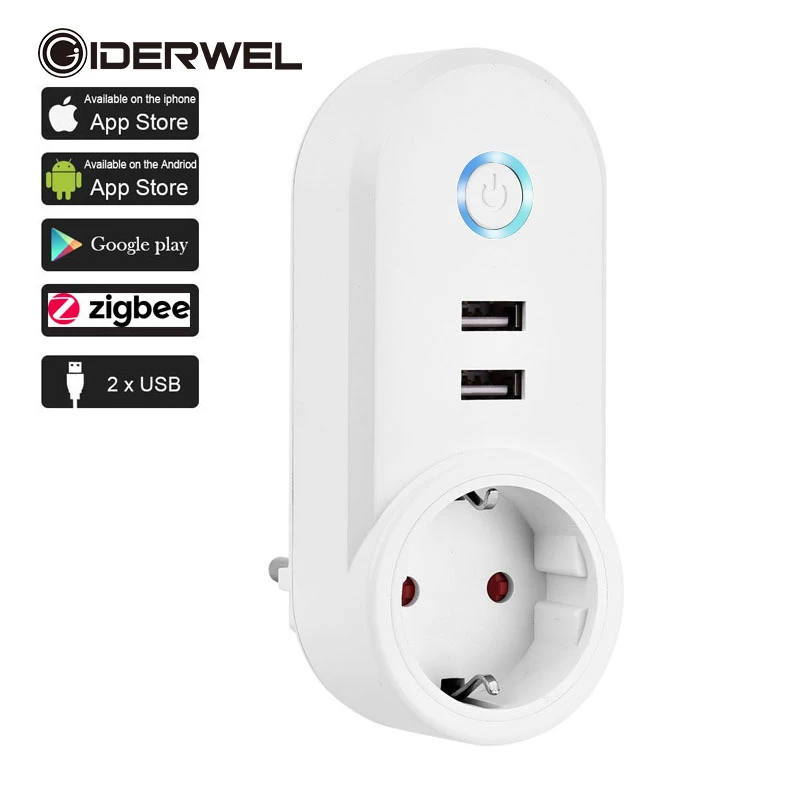 

Умная розетка ZigBee 3,0 с 2 USB-портами и голосовым управлением