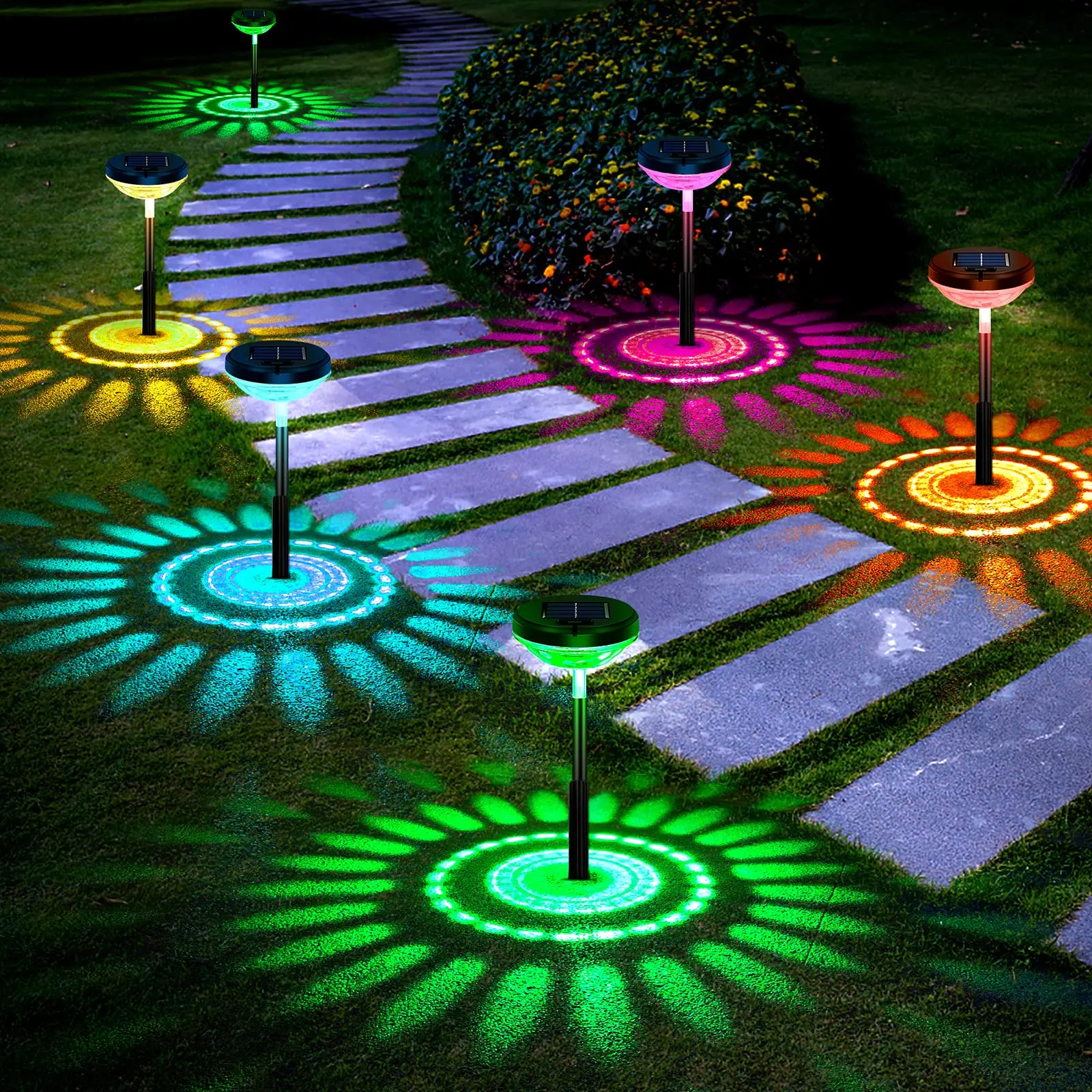 

Solar Pathway Lights Outdoor IP65 Waterproof Solar Powered Garden Lights for Walkway Yard Backyard Lawn Landscape Decorative