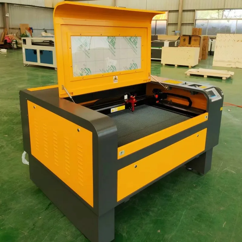 Высококачественная маленькая лазерная гравировальная машина 1000*800 мм для хрустального стекла Reci 60 Вт 100 Вт для ремесла/дерева/акрила/керамики