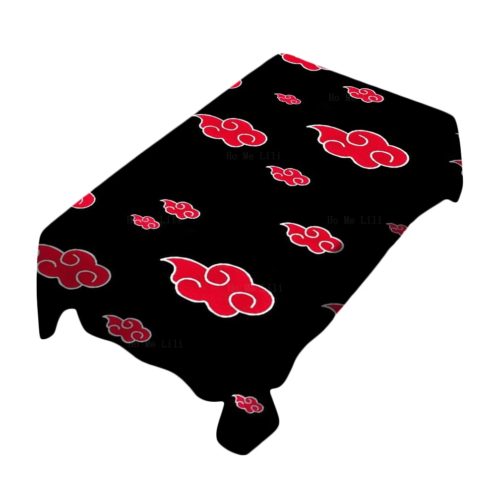 

Japanese Manga Anime Red Cloud Pattern Modern Popular Rectangular Tablecloth By Ho Me Lili For Dining Tabletop Decor