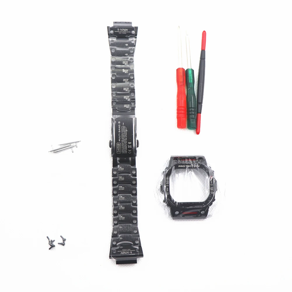 

For Casio DW 5600 DW5610 Bezel Frame GW-M5610 GW-M5600 GWB5600HR DW5600E Watchband Metal Steel Titanium Case Watch Band Strap