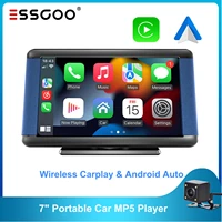 essgoo portable car mp5 player wireless carplay monitor android auto 7 inch touch screen bluetooth universal multimedia stereo