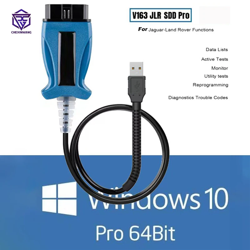 SDD V163 JLR Pro для Jaguar Land Rover J2534, устройство прохождения сквозь OBD2, сканер с поддержкой 2005-2017 SDD PRO, автомобильный диагностический инструмент, кабель