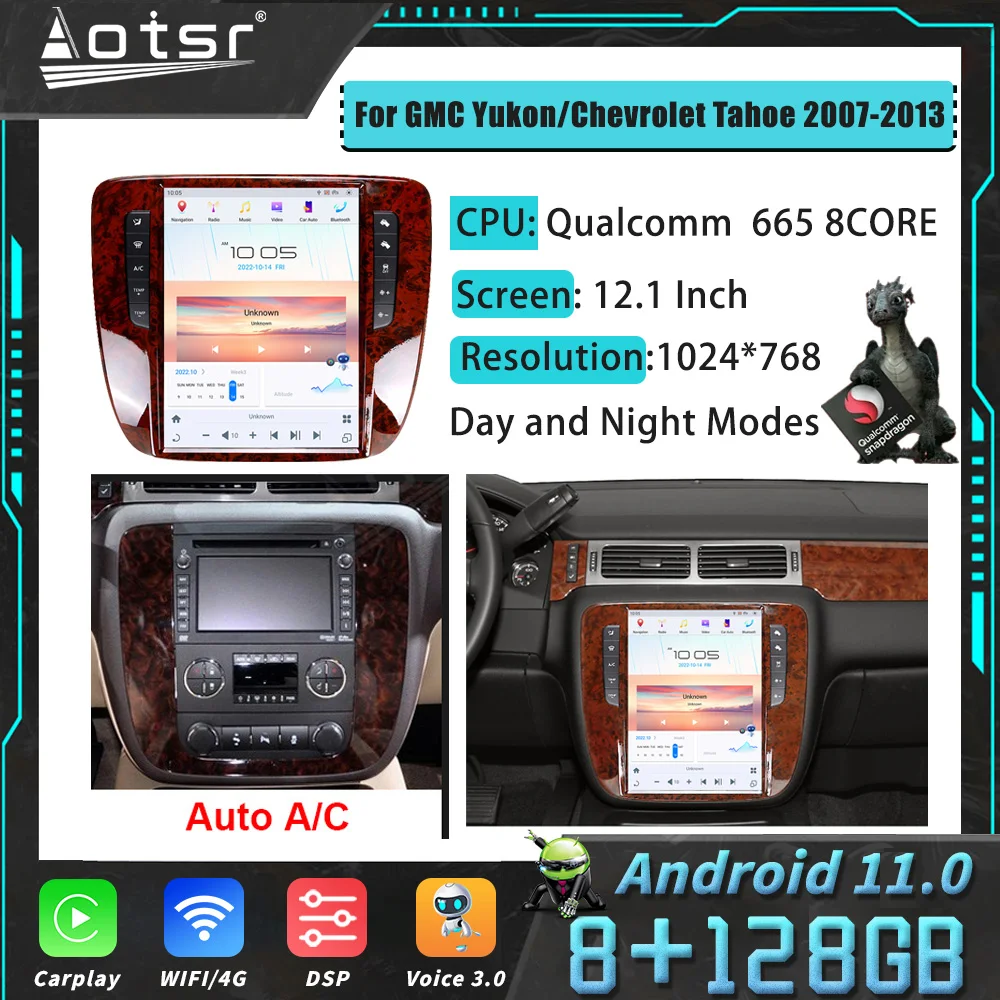 

Android11 Car Radio For Chevroler Suburban Tahoe GMC Yukon 2007-2013 Tesla Style Auto Stereo GPS Navigation Player Multimedia 4G