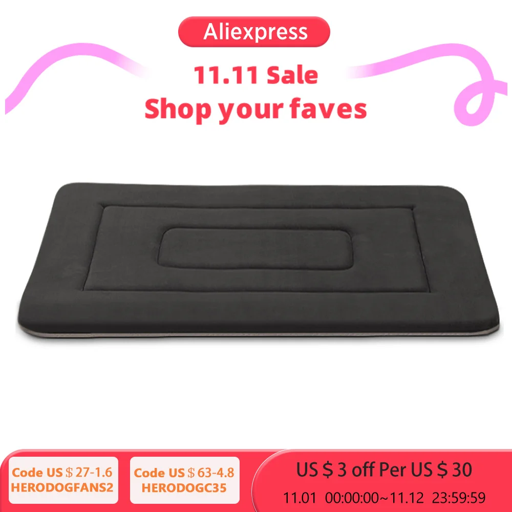 Скидка Кровать для домашних животных Hero Dog, большой мягкий коврик для сна для щенков, большая подушка, матрас, нескользящий коврик для конуры