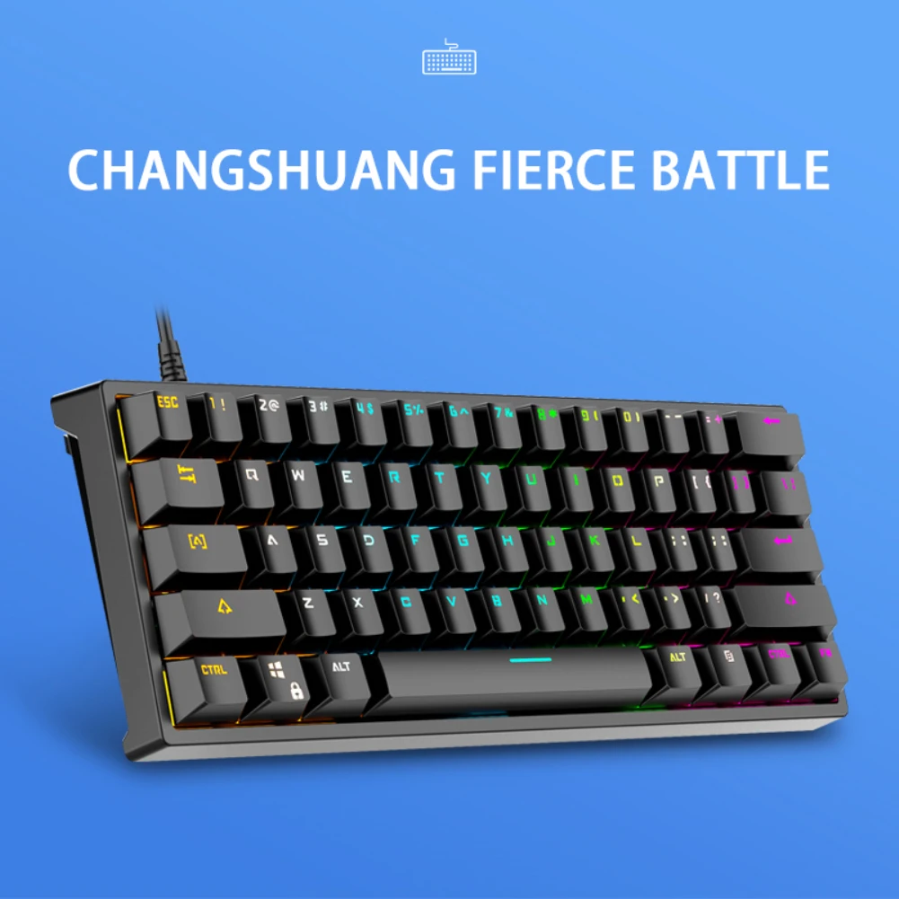 

Gaming Mechanical Keyboard USB Wired Backlit Colorful Gamer Keyboards Blue Axis Keycap Computer Desktop Laptop Tablet Keyboard