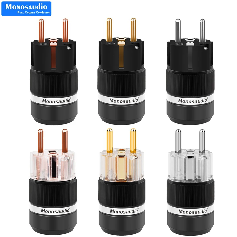 

Monosaudio E100/E101 High End Pure Copper EU AC Power Plug Schuko Power Outlet 250V 16A Screw Lock for Hifi Audio Cable