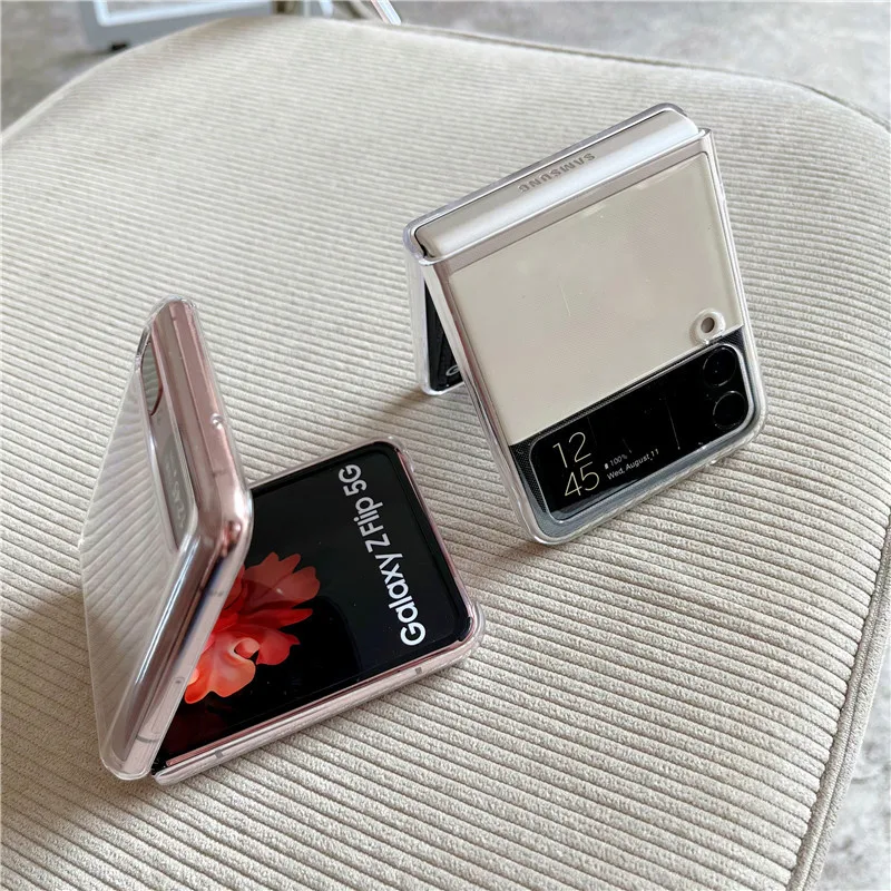 ins Ultra Thin hard Phone Case For Samsung Galaxy Z Flip 4 5G Flip 3 Flip2 Transparent fashion original for Samsung phone case