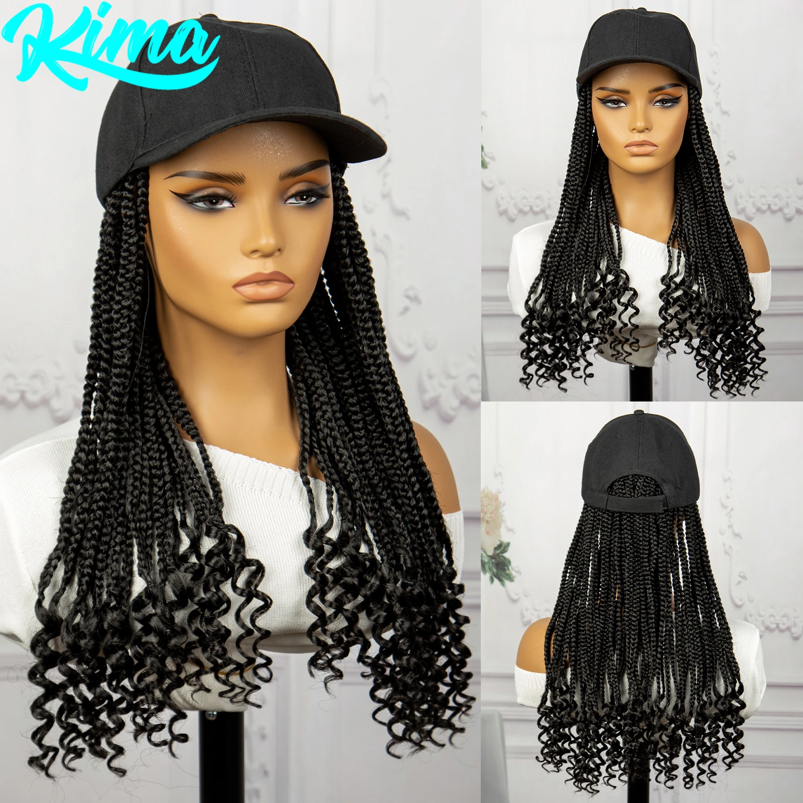 СИНТЕТИЧЕСКОЕ Наращивание волос 18 дюймов с бейсбольной кепкой